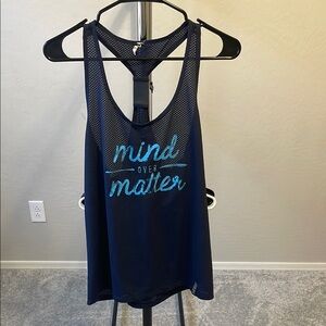 Under Armor “Mind Over Matter” Navy Blue Mesh Tank Top